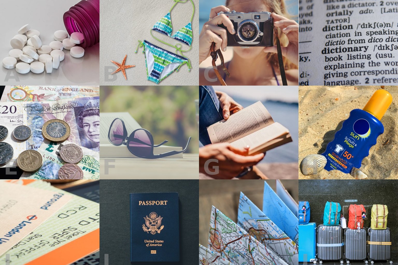 Travel bag with layers and weather-ready accessories